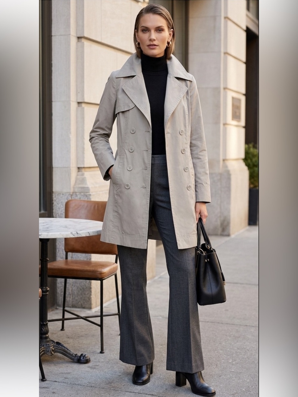 Joujou Gray Lightweight Fit & Flare Jacket